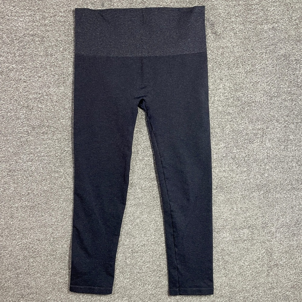 Soma Leggings Essential Seamless High Rise Charcoal Gray XXL Heathered Cropped